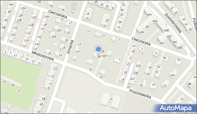 Wrocław, Prochowicka, 30, mapa Wrocławia