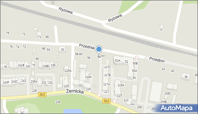 Wrocław, Przednia, 54, mapa Wrocławia