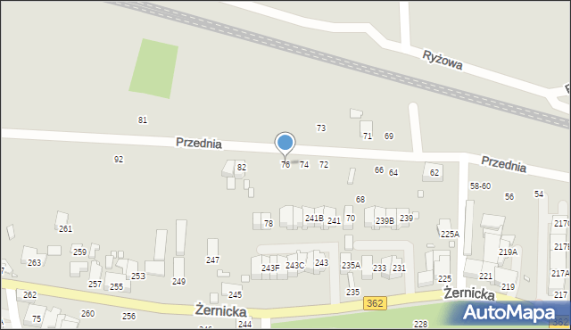 Wrocław, Przednia, 76, mapa Wrocławia