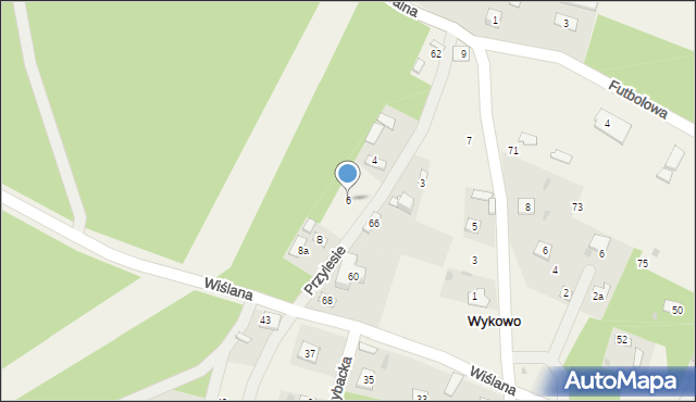 Wykowo, Przylesie, 6, mapa Wykowo