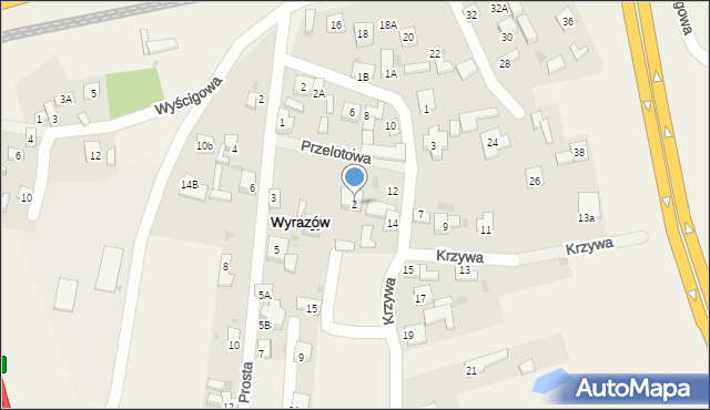 Wyrazów, Przelotowa, 2, mapa Wyrazów