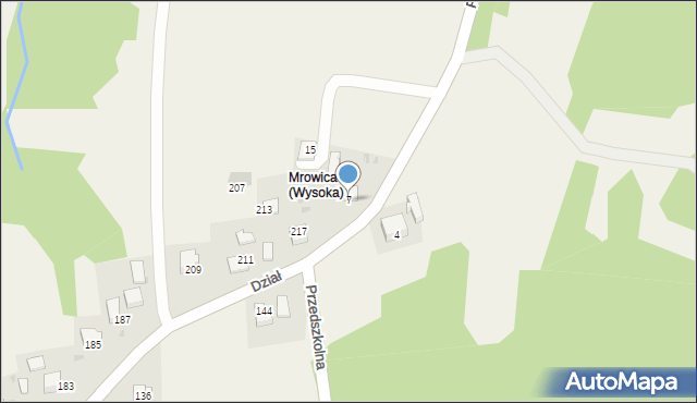 Wysoka, Przedszkolna, 7, mapa Wysoka