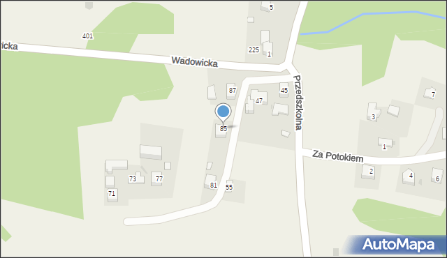 Wysoka, Przedszkolna, 85, mapa Wysoka