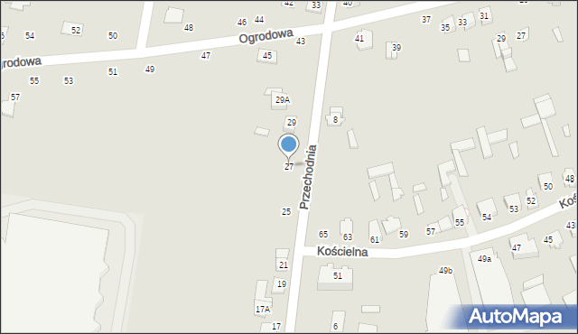 Wysokie Mazowieckie, Przechodnia, 27, mapa Wysokie Mazowieckie