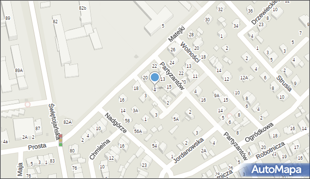 Wyszków, Przechodnia, 4, mapa Wyszków