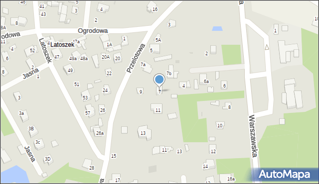 Wyszków, Przelotowa, 7, mapa Wyszków