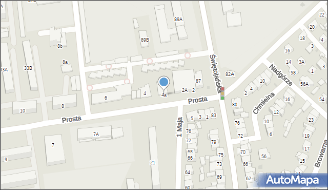 Wyszków, Prosta, 4a, mapa Wyszków