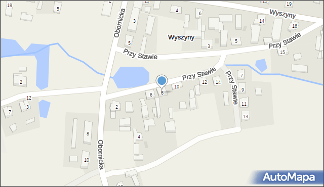 Wyszyny, Przy Stawie, 8, mapa Wyszyny