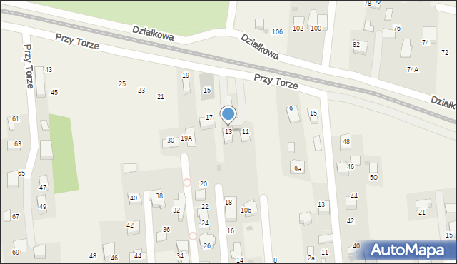 Zabierzów, Przy Torze, 13, mapa Zabierzów