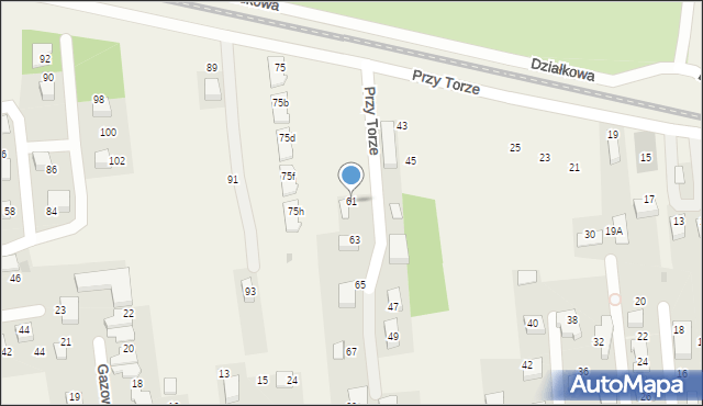 Zabierzów, Przy Torze, 61, mapa Zabierzów