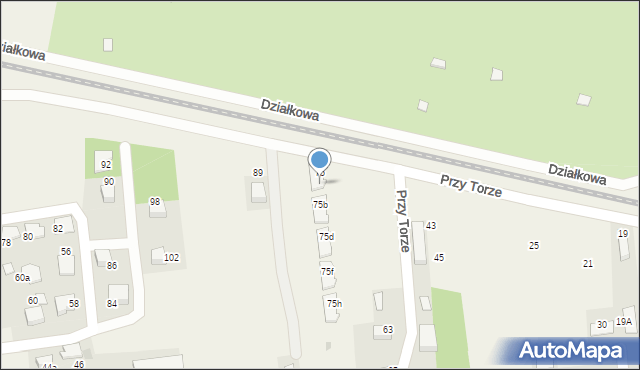 Zabierzów, Przy Torze, 75a, mapa Zabierzów