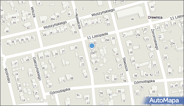 Ząbki, Przerwy-Tetmajera Kazimierza, 22A, mapa Ząbki