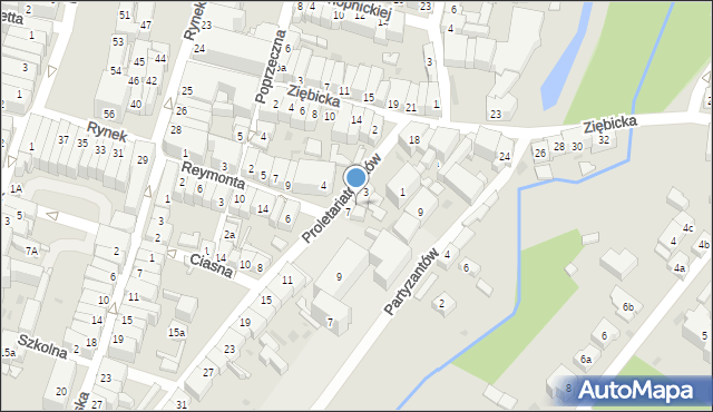 Ząbkowice Śląskie, Proletariatczyków, 5, mapa Ząbkowice Śląskie
