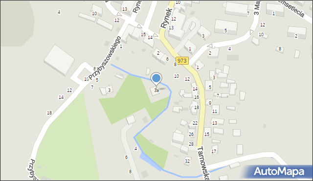 Żabno, Przybyszowskiego, 3a, mapa Żabno