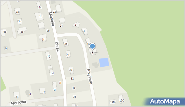 Zabornia, Przylesie, 7, mapa Zabornia