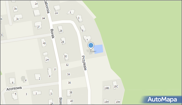 Zabornia, Przylesie, 9, mapa Zabornia