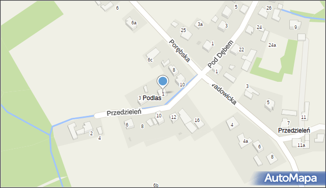 Zaborze, Przedzieleń, 1, mapa Zaborze