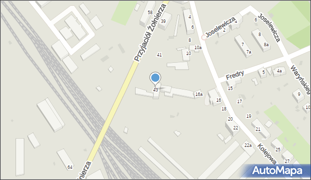 Żagań, Przyjaciół Żołnierza, 43, mapa Żagań
