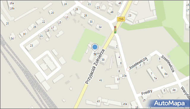 Żagań, Przyjaciół Żołnierza, 58, mapa Żagań