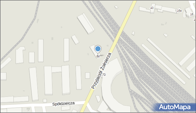 Żagań, Przyjaciół Żołnierza, 64, mapa Żagań