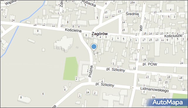 Zagórów, Próżna, 1, mapa Zagórów