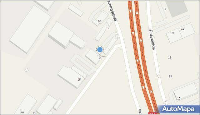Zakrzewo, Przemysłowa, 14, mapa Zakrzewo