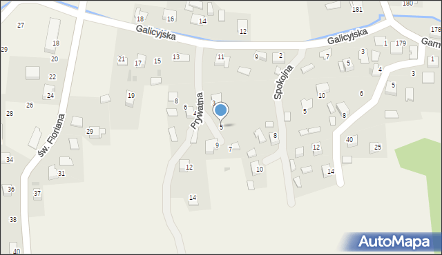 Zalas, Prywatna, 5, mapa Zalas