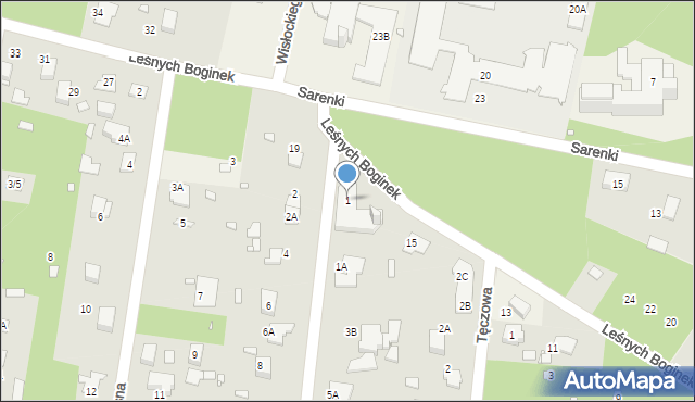 Zalesie Górne, Promienna, 1, mapa Zalesie Górne