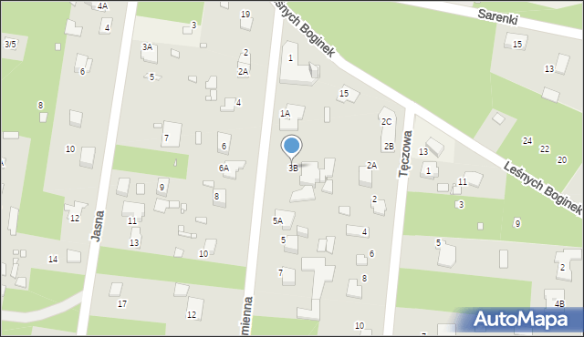 Zalesie Górne, Promienna, 3B, mapa Zalesie Górne