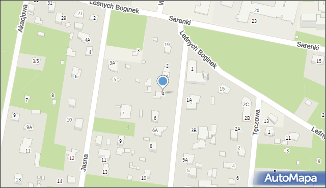 Zalesie Górne, Promienna, 4, mapa Zalesie Górne