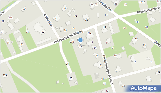 Zalesie Górne, Promiennego Słońca, 2A, mapa Zalesie Górne