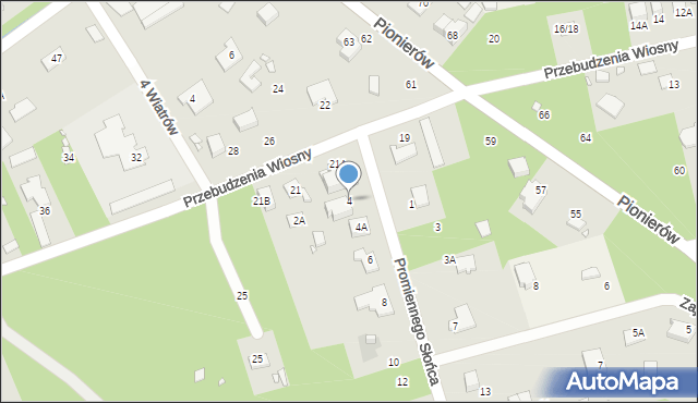 Zalesie Górne, Promiennego Słońca, 4, mapa Zalesie Górne