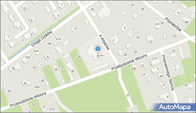 Zalesie Górne, Przebudzenia Wiosny, 32, mapa Zalesie Górne