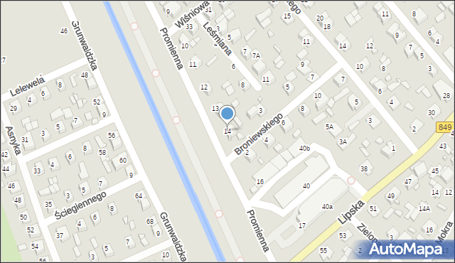 Zamość, Promienna, 14, mapa Zamościa