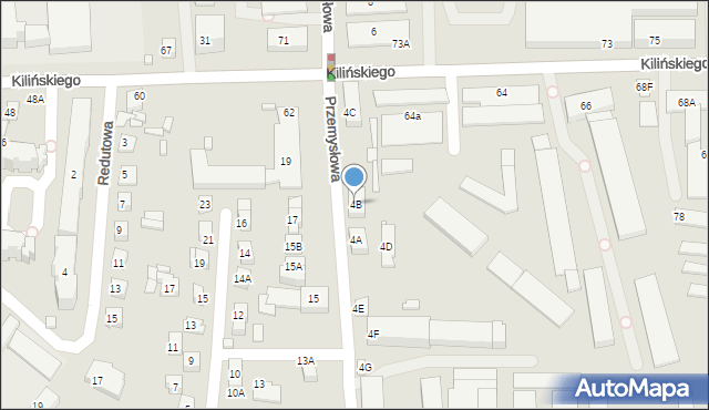 Zamość, Przemysłowa, 4B, mapa Zamościa