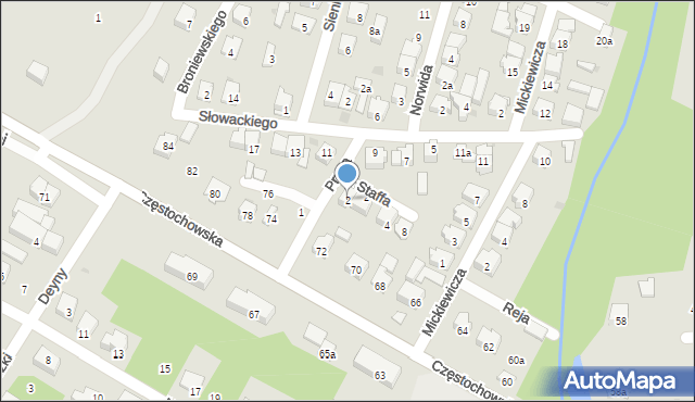 Żarki, Prusa Bolesława, 2, mapa Żarki