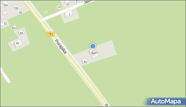 Żarki-Letnisko, Prosta, 59A, mapa Żarki-Letnisko