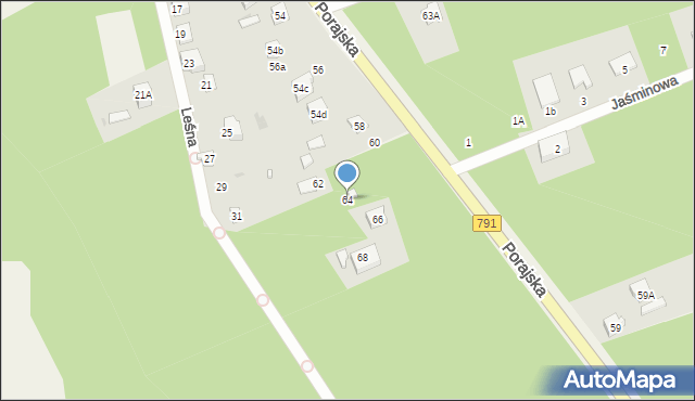 Żarki-Letnisko, Prosta, 64, mapa Żarki-Letnisko