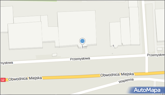 Żary, Przemysłowa, 3, mapa Żary