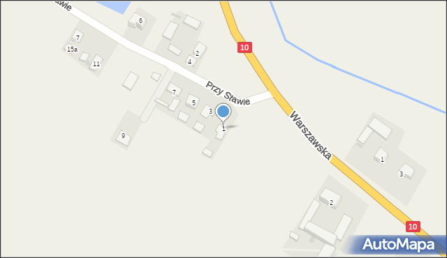 Zawały, Przy Stawie, 1, mapa Zawały