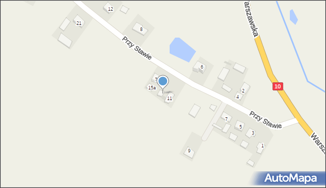 Zawały, Przy Stawie, 13, mapa Zawały