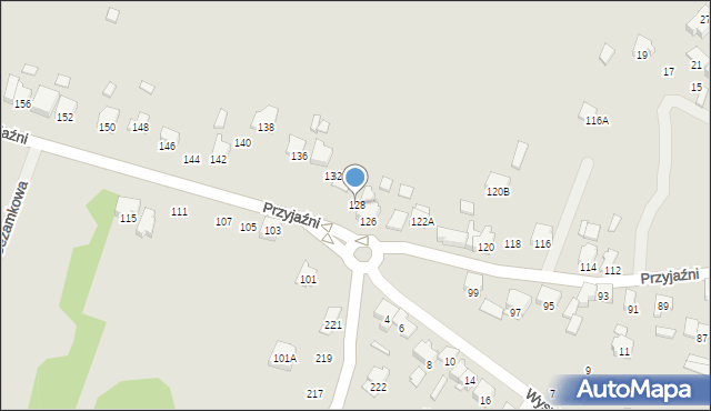 Zawiercie, Przyjaźni, 128, mapa Zawiercie