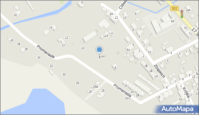 Zbąszyń, Promenada, 8, mapa Zbąszyń