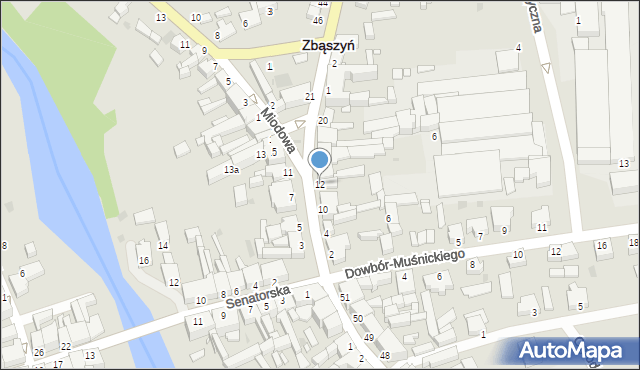Zbąszyń, Przedmieście św. Wojciech, 12, mapa Zbąszyń