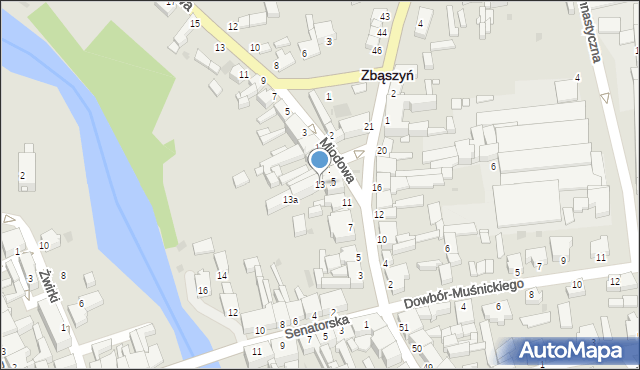 Zbąszyń, Przedmieście św. Wojciech, 13, mapa Zbąszyń