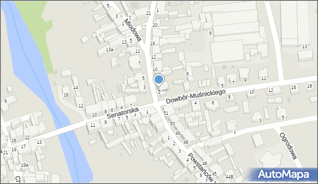 Zbąszyń, Przedmieście św. Wojciech, 2, mapa Zbąszyń