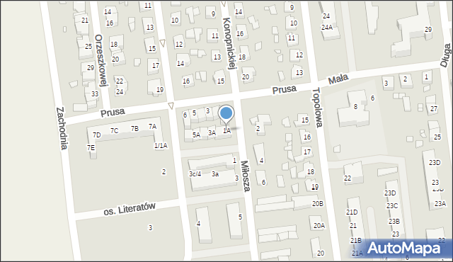 Zbąszynek, Prusa Bolesława, 1A, mapa Zbąszynek