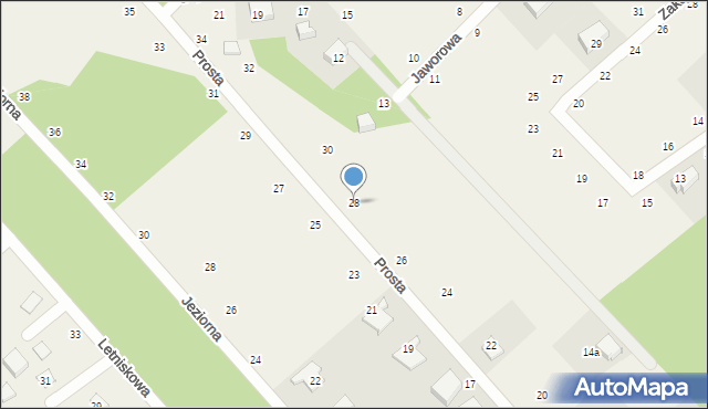 Zbychowo, Prosta, 28, mapa Zbychowo