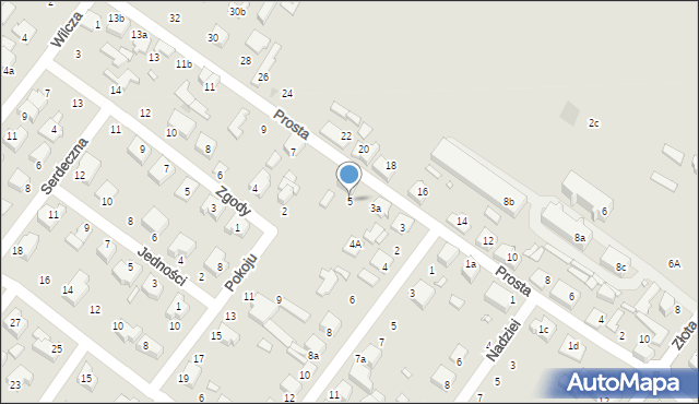 Zduńska Wola, Prosta, 5, mapa Zduńska Wola