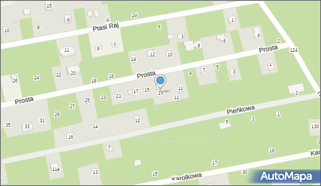 Żelechów, Prosta, 13, mapa Żelechów